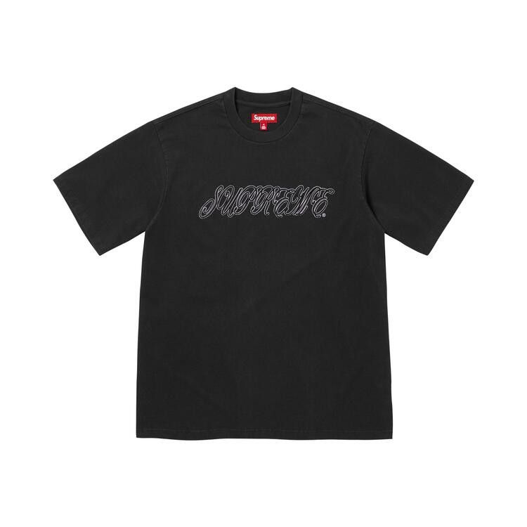 Buy Supreme Raised Script Short-Sleeve Top 'Black' - SS26KN93