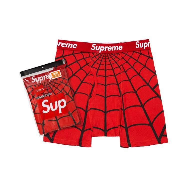 Buy Supreme x Hanes Spider-Man Boxer Briefs (2 Pack) 'Red