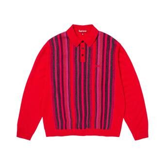 Buy Supreme Multi Stripe Polo Sweater 'Red' - SS26SK54 RED | GOAT