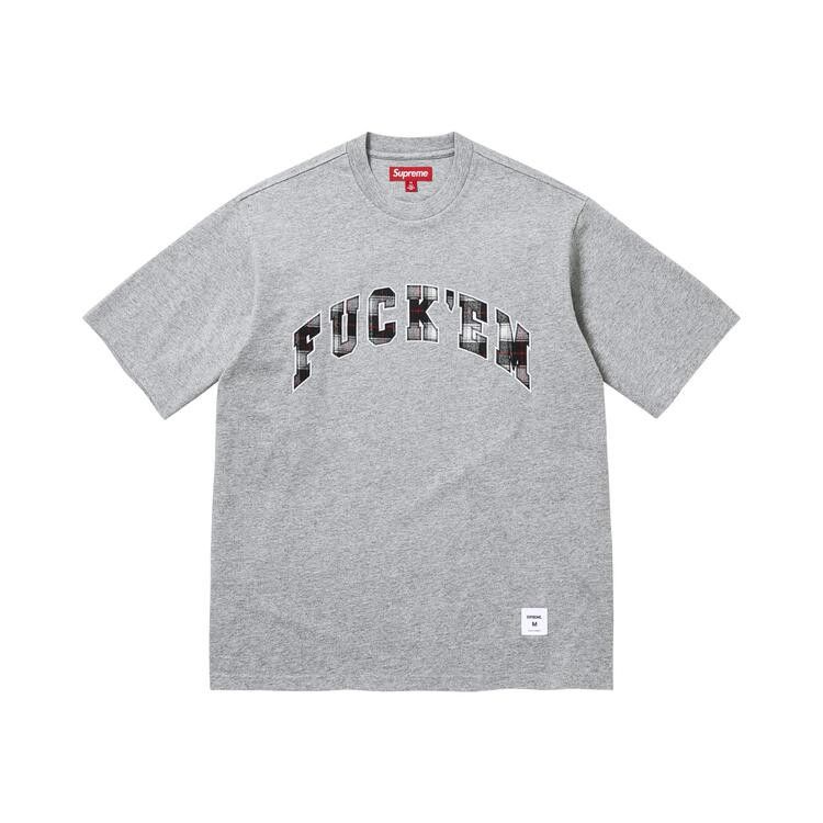 Buy Supreme Fuck Em Plaid Short-Sleeve Top 'Heather Grey