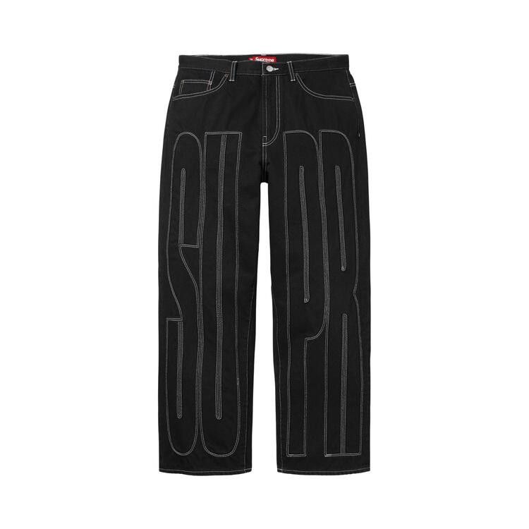 Buy Supreme Inset Spellout Baggy Jean 'Black' - SS26P54 BLACK | GOAT