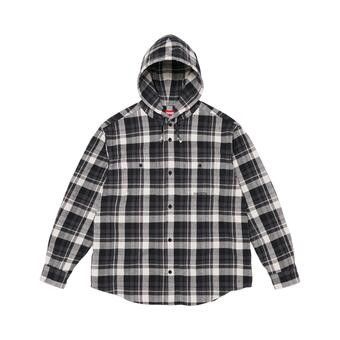 Buy Supreme Hooded Flannel Shirt 'Black' - SS26S39 BLACK | GOAT