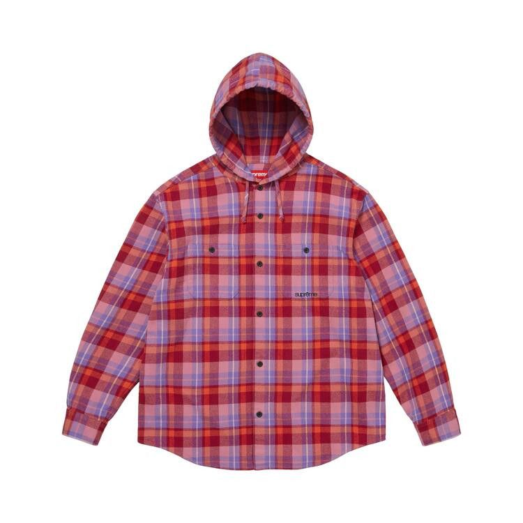 Buy Supreme Hooded Flannel Shirt 'Pink' - SS26S39 PINK | GOAT
