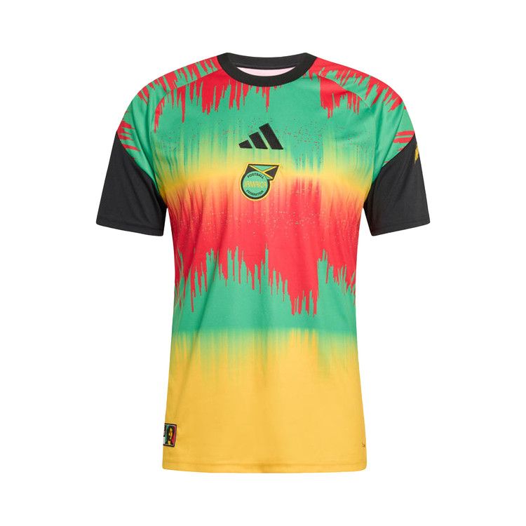 adidas Jamaica 2026 Bob Marley Home Pre Match Jersey Bold Gold/Vivid Green/Pure Ruby — foto 2