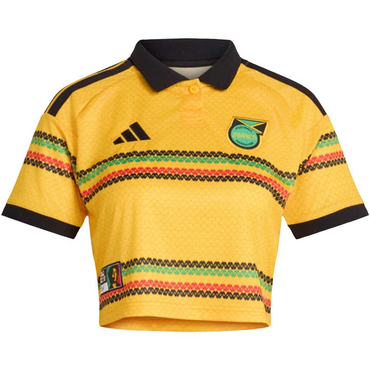 adidas Women's Jamaica 2026 Bob Marley Home Cropped Jersey Bold Gold — foto 2