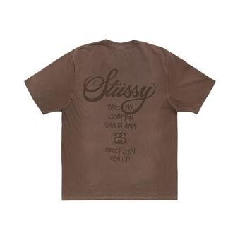 Buy Stussy World Tour Tee 'Sun Faded Brown' - 3903962SF SUNF | GOAT