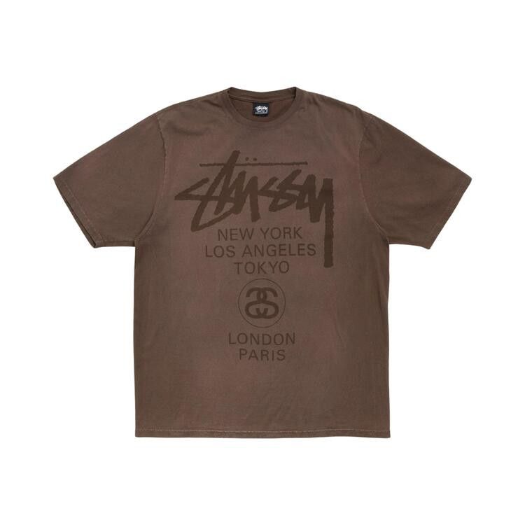 Buy Stussy World Tour Tee 'Sun Faded Brown' - 3903962SF SUNF | GOAT