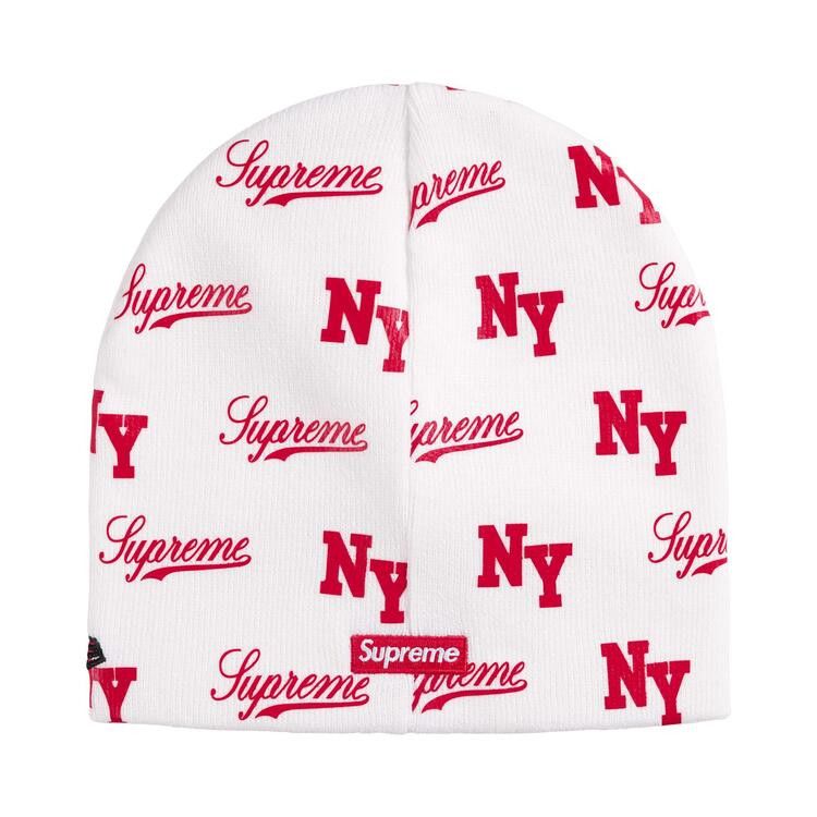 Buy Supreme New Era Monogram Beanie 'White' - SS26BN19 WHITE | GOAT MX