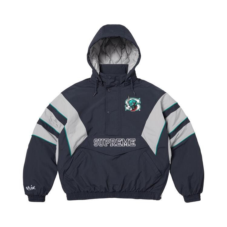 Buy Supreme x Salem Half Zip Stadium Jacket 'Navy' - SS26J78 NAVY