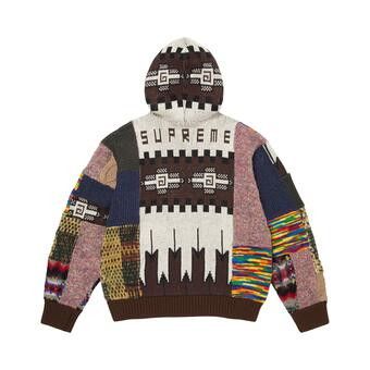 Buy Supreme Patchwork Zip Up Hooded Sweater 'Brown' - SS26SK37
