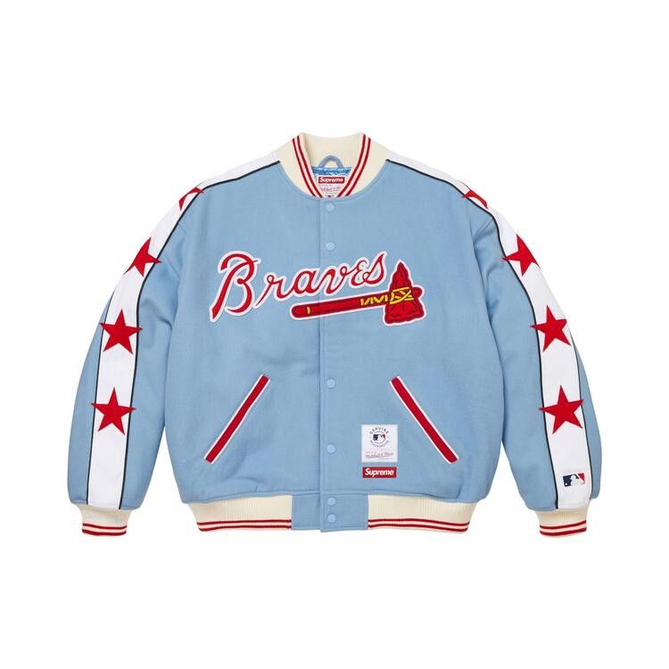 Buy Supreme x Mitchell & Ness Teams Varsity Jacket 'Light Blue