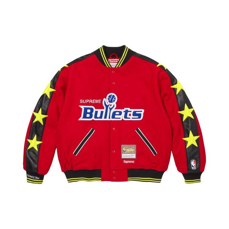 Buy Supreme x Mitchell & Ness Teams Varsity Jacket 'Red' - SS26J71