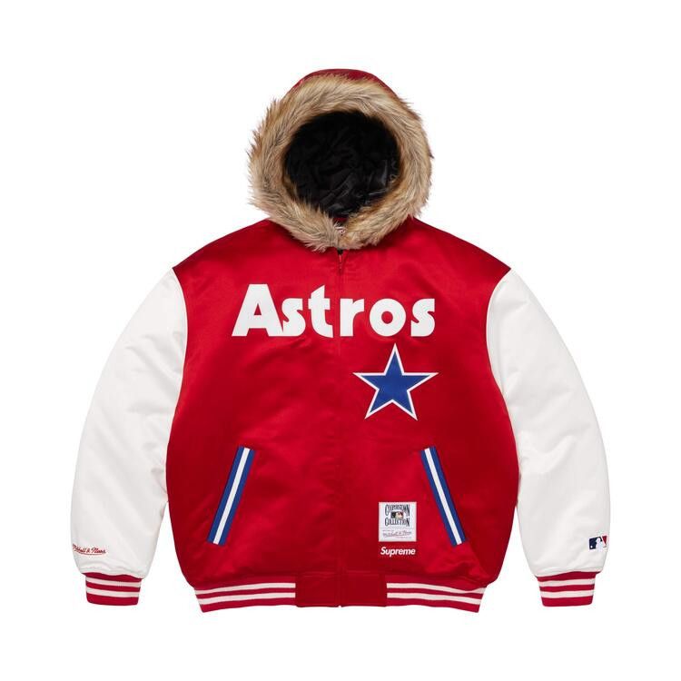 Buy Supreme x Mitchell & Ness Teams Hooded Satin Varsity Jacket