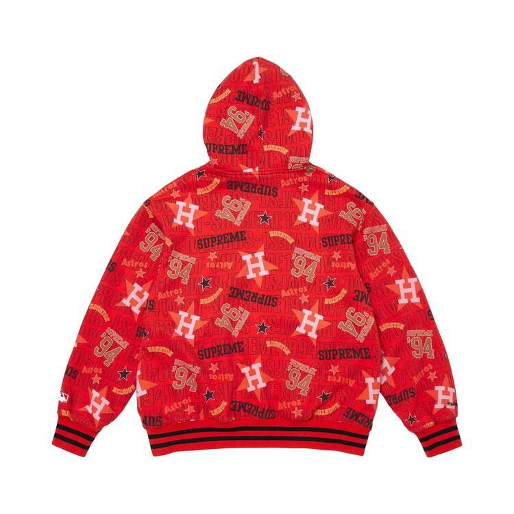Buy Supreme x Mitchell & Ness Teams Zip Up Hooded Sweatshirt 'Red