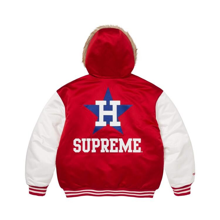 Buy Supreme x Mitchell & Ness Teams Hooded Satin Varsity Jacket