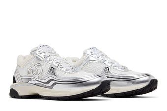 Buy Chanel CC Logo Sneaker 'White Silver' - G39794 Y56368 K5451 | GOAT