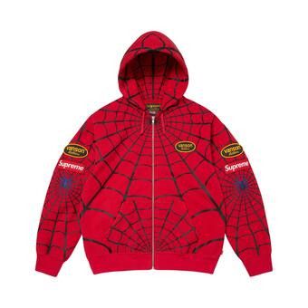Buy Supreme x Vanson Leathers Spider-Man Zip Up Hooded Sweatshirt