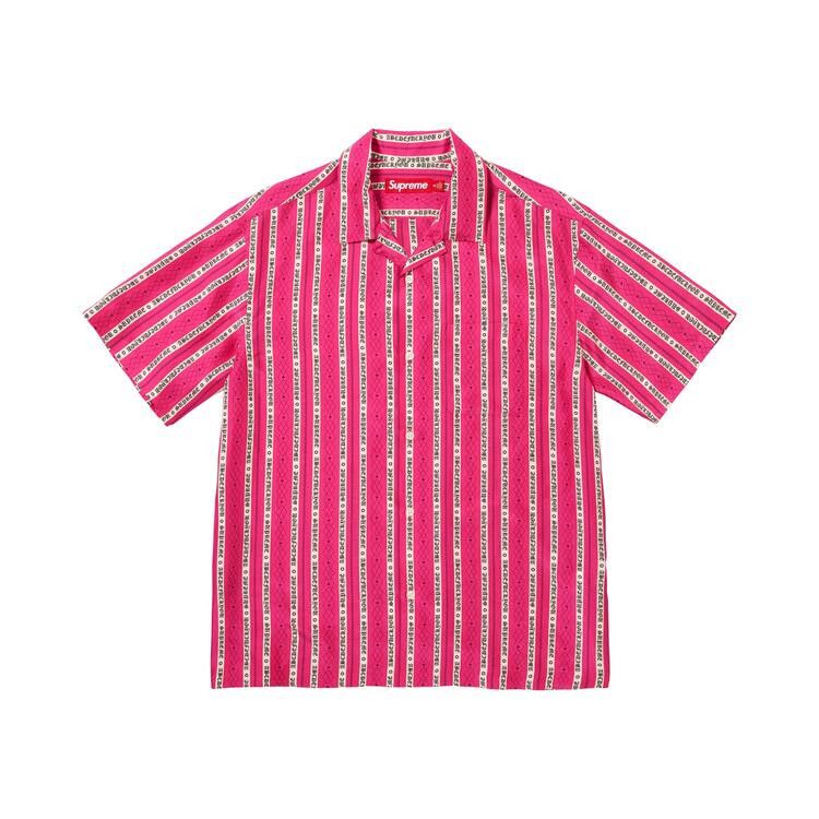 Buy Supreme Old English Stripe Silk Short-Sleeve Shirt 'Magenta
