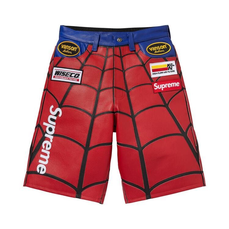 Buy Supreme x Vanson Leathers Spider-Man Short 'Red' - SS26SH31