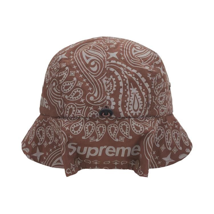 Buy Supreme Reflective Bandana Sunshield Camp Cap 'Brown