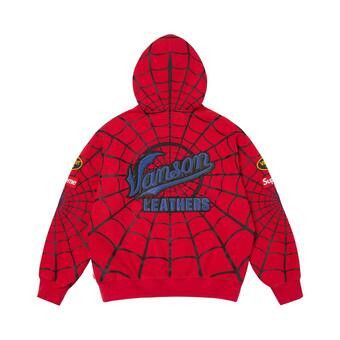 Buy Supreme x Vanson Leathers Spider-Man Zip Up Hooded Sweatshirt