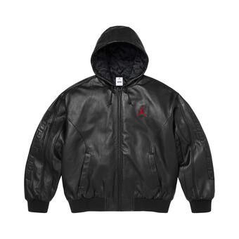 Buy Supreme x Jordan Hooded Leather Jacket 'Black' - SS26J10 BLACK