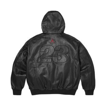 Buy Supreme x Jordan Hooded Leather Jacket 