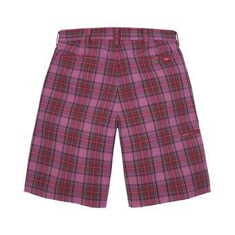 Buy Supreme Work Short 'Purple Plaid' - SS26SH19 PURPLE PLAID | GOAT