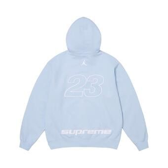 Buy Supreme x Jordan Zip Up Hooded Sweatshirt 'Light Blue