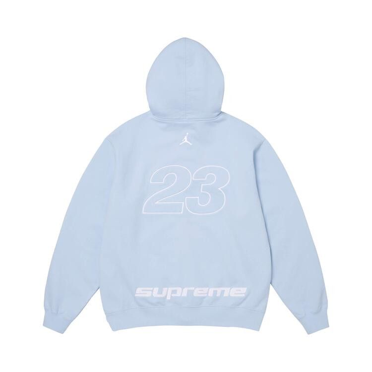 Buy Supreme x Jordan Zip Up Hooded Sweatshirt 'Light Blue