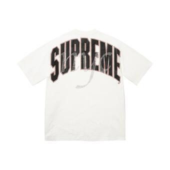 Buy Supreme Rhinestone Script Short-Sleeve Top 'White' - SS26KN86