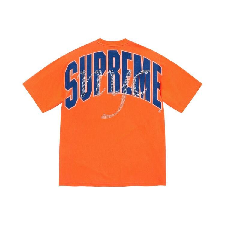 Buy Supreme Rhinestone Script Short-Sleeve Top 'Orange' - SS26KN86