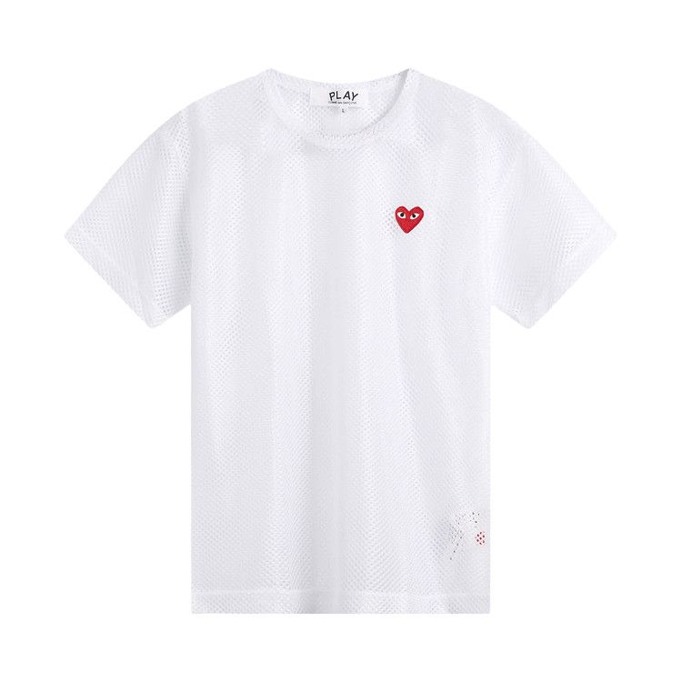Comme des Garçons PLAY Mesh Red Emblem T-Shirt 'White' — foto 2