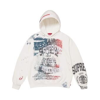 Buy Supreme Overprint Hooded Sweatshirt 'White' - SS26SW89 WHITE