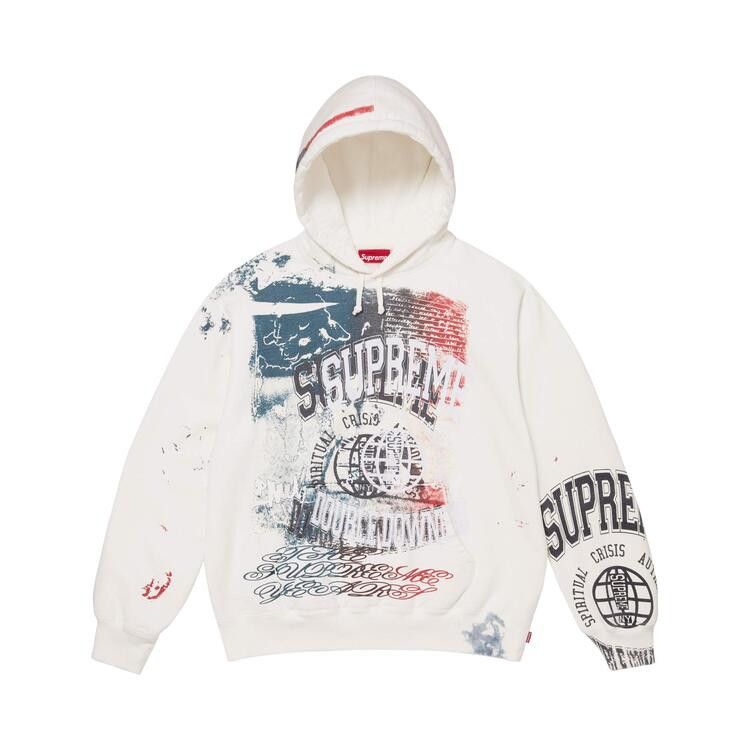 Buy Supreme Overprint Hooded Sweatshirt 'White' - SS26SW89 WHITE