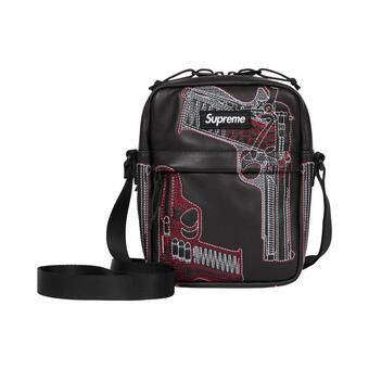 Buy Supreme Guns Embroidered Leather Shoulder Bag 'Black