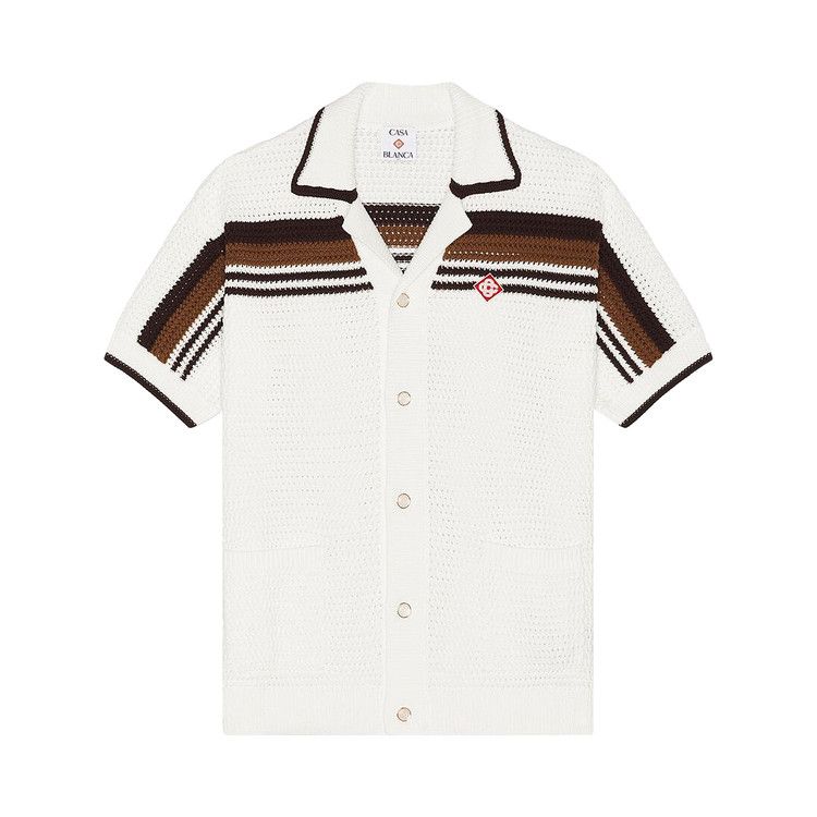Casablanca Crochet Short Sleeve Shirt 'White' — foto 2