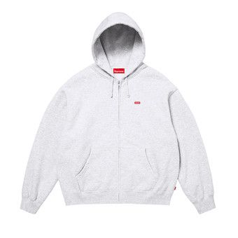 Buy Supreme Small Box Zip Up Hooded Sweatshirt 'Ash Grey
