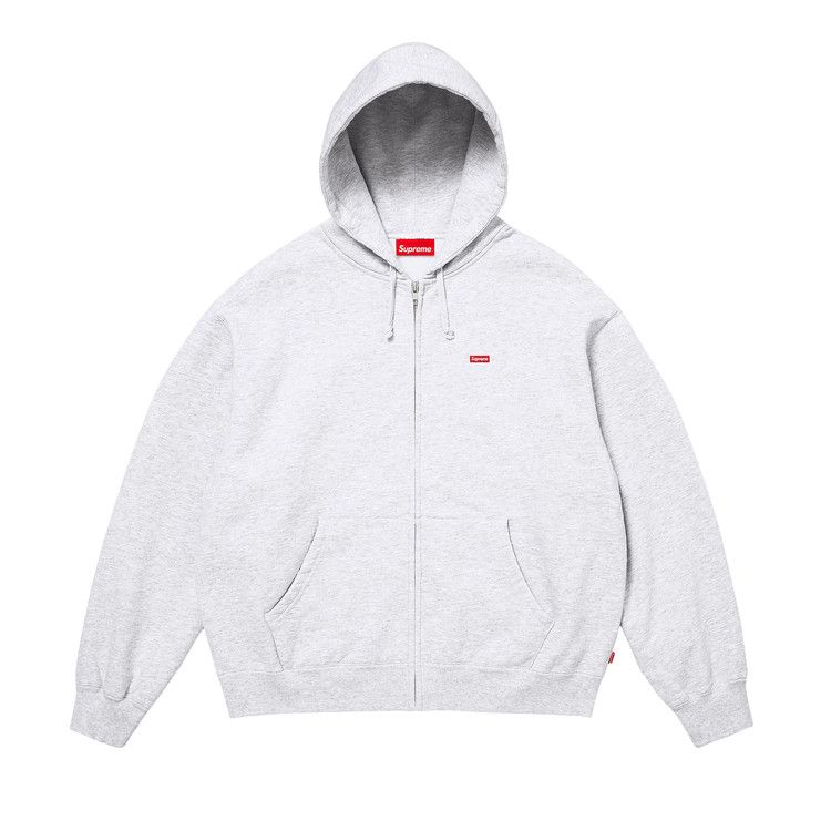 Buy Supreme Small Box Zip Up Hooded Sweatshirt 'Ash Grey
