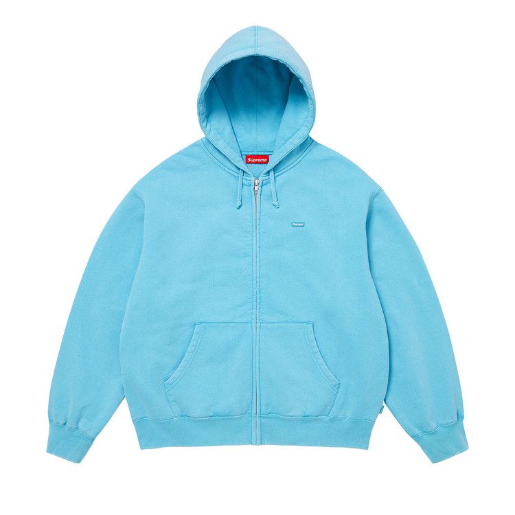 Buy Supreme Small Box Zip Up Hooded Sweatshirt 'Light Blue