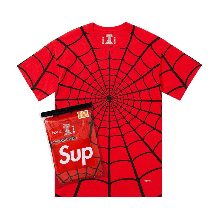 Buy Supreme x Hanes Spider-Man Tagless Tees (2 Pack) 'Red