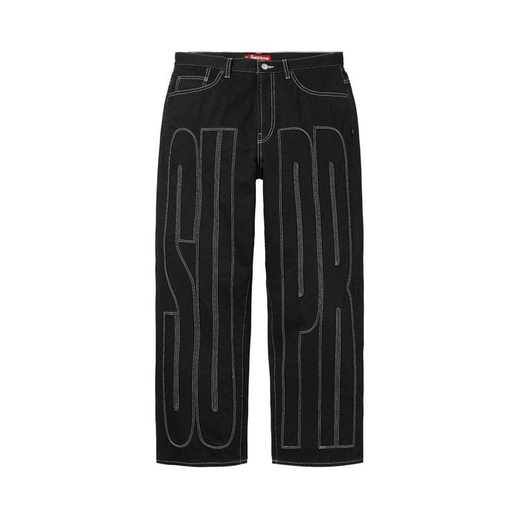 Buy Supreme Inset Spellout Baggy Jean 'Black' - SS26P54 BLACK | GOAT