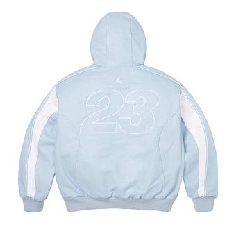 Buy Supreme x Jordan Hooded Leather Jacket 'Light Blue' - SS26J10