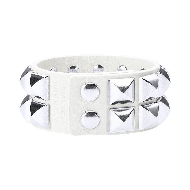 Buy Supreme Studded Leather Bracelet 'White' - SS26B38 WHITE | GOAT