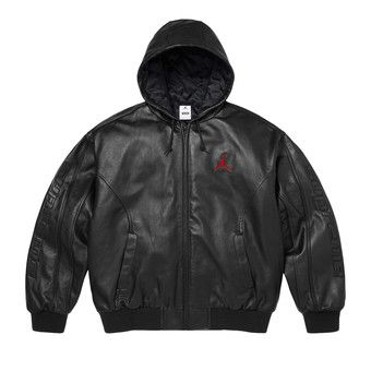 Buy Supreme x Jordan Hooded Leather Jacket 'Black' - SS26J10 BLACK