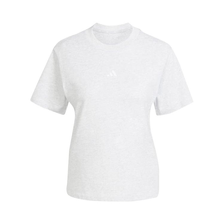Adidas Essentials Small Logo Cotton Tee 'Light Grey Heather / White' — foto 2