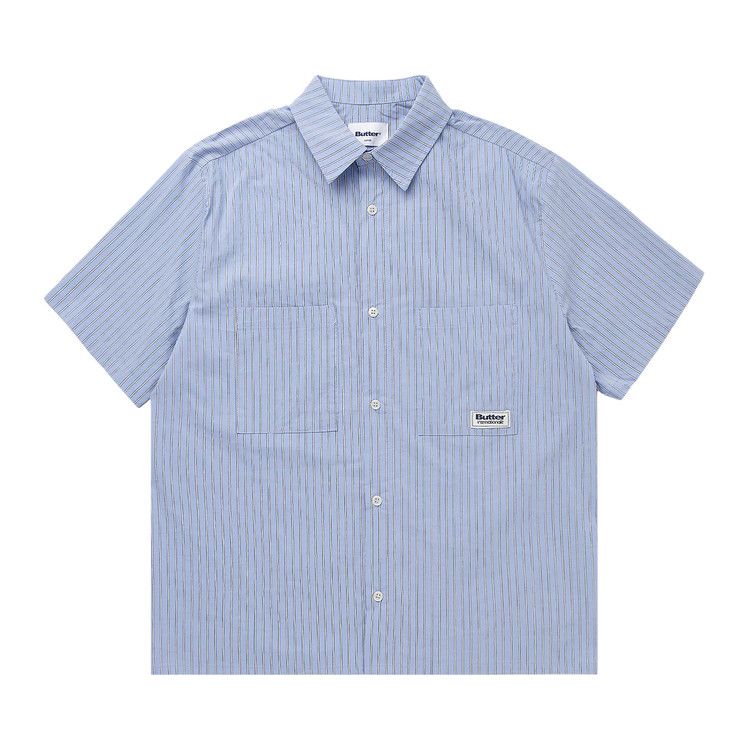 Butter Goods Vertical Stripe Short-Sleeve Shirt 'Sky Blue' — foto 2