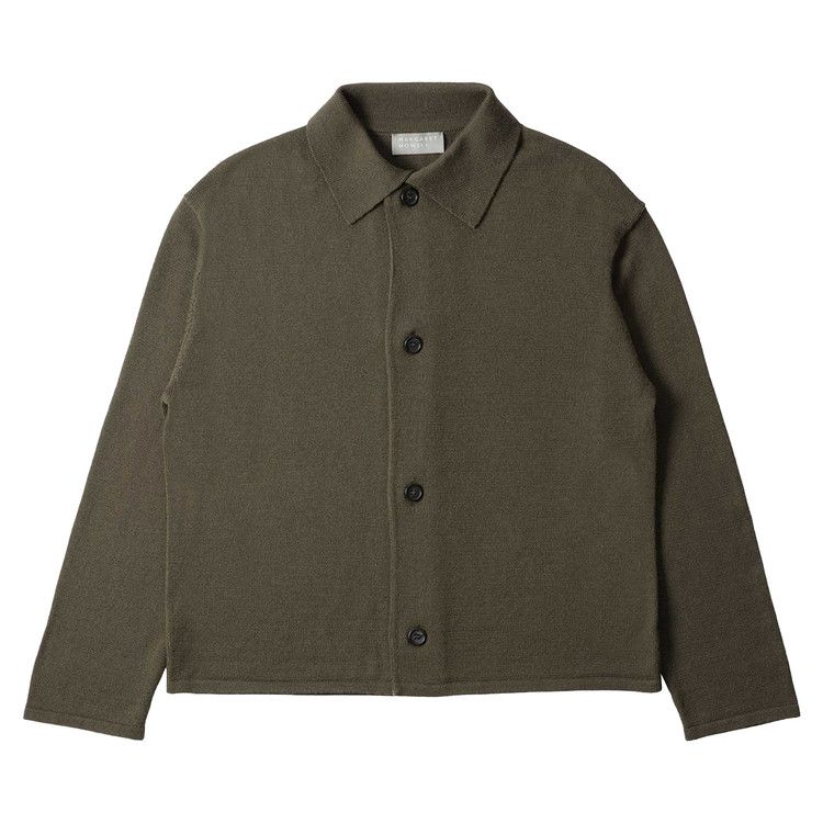 Margaret Howell Collared Cardigan Japanese Spun Merino 'Khaki' — foto 2