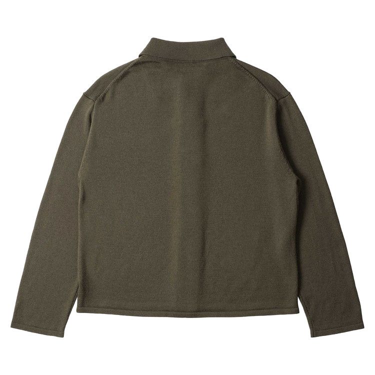 Margaret Howell Collared Cardigan Japanese Spun Merino 'Khaki' — foto 3