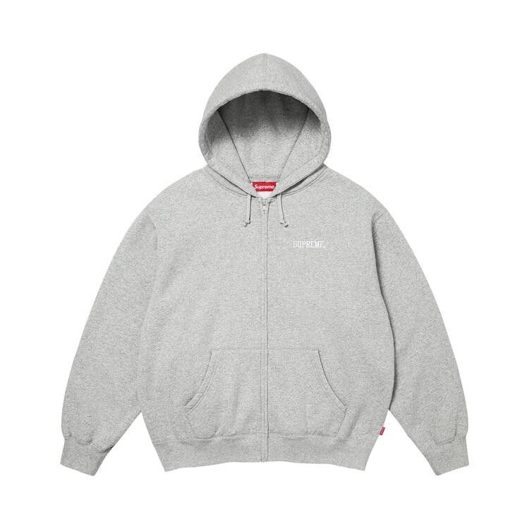 Supreme グレー トレーナー Medium Buy Supreme Blessed Appliqué Zip Up Hooded Sweatshirt 'Heather